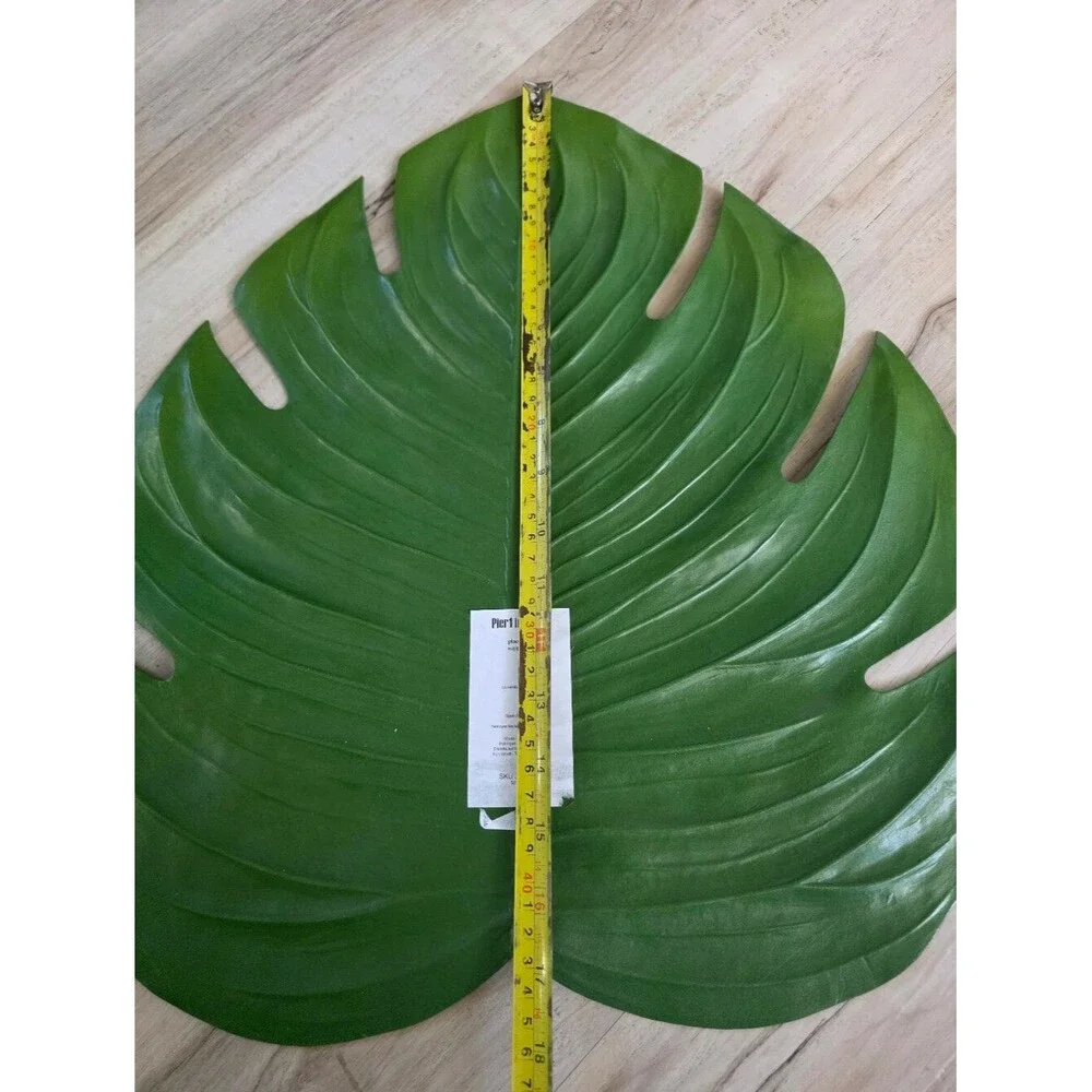 Pier 1 Monstera Leaf Placemat Set Of 8 17x16 Tropical Patio Hollywood Regency